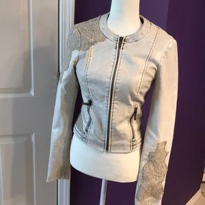 BKE soft leather- like cropped jacket